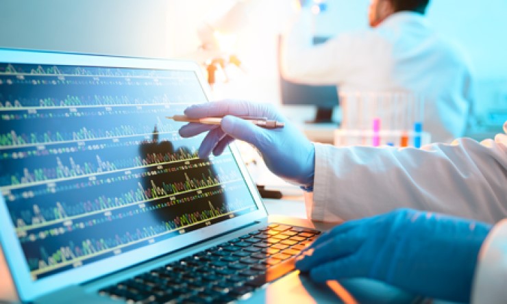 Scientist using a laptop