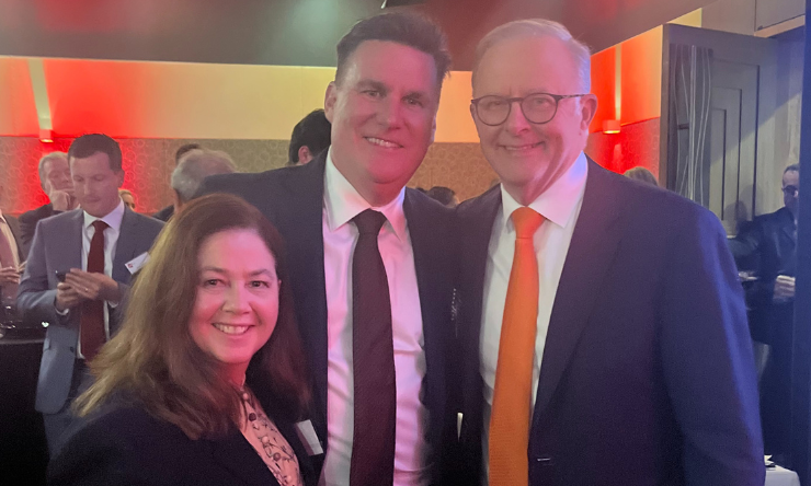 Image of (left to right): Lynette Klein, Richard Wylie and Anthony Albanese