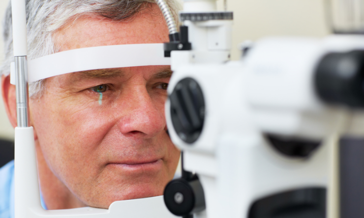 Man in his 50s having an eye exam