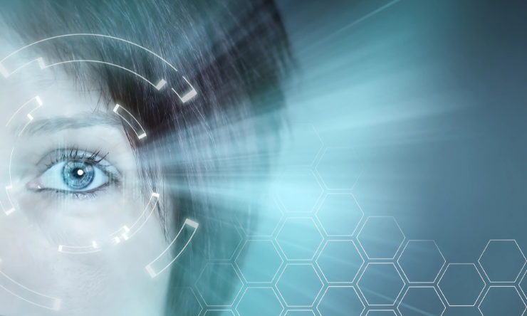 AI technology looking at women's eye