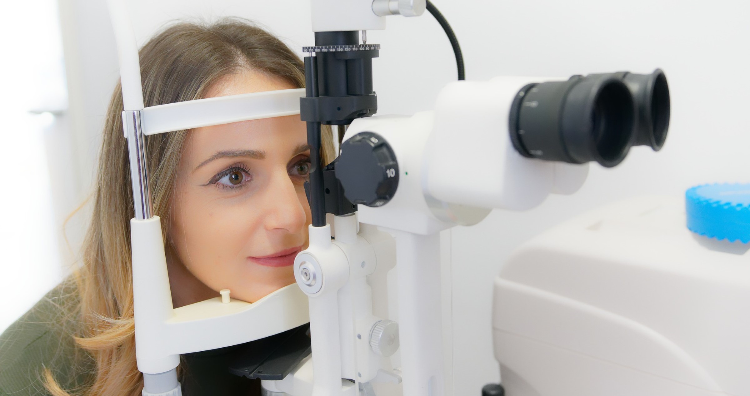 Woman at an optometrist