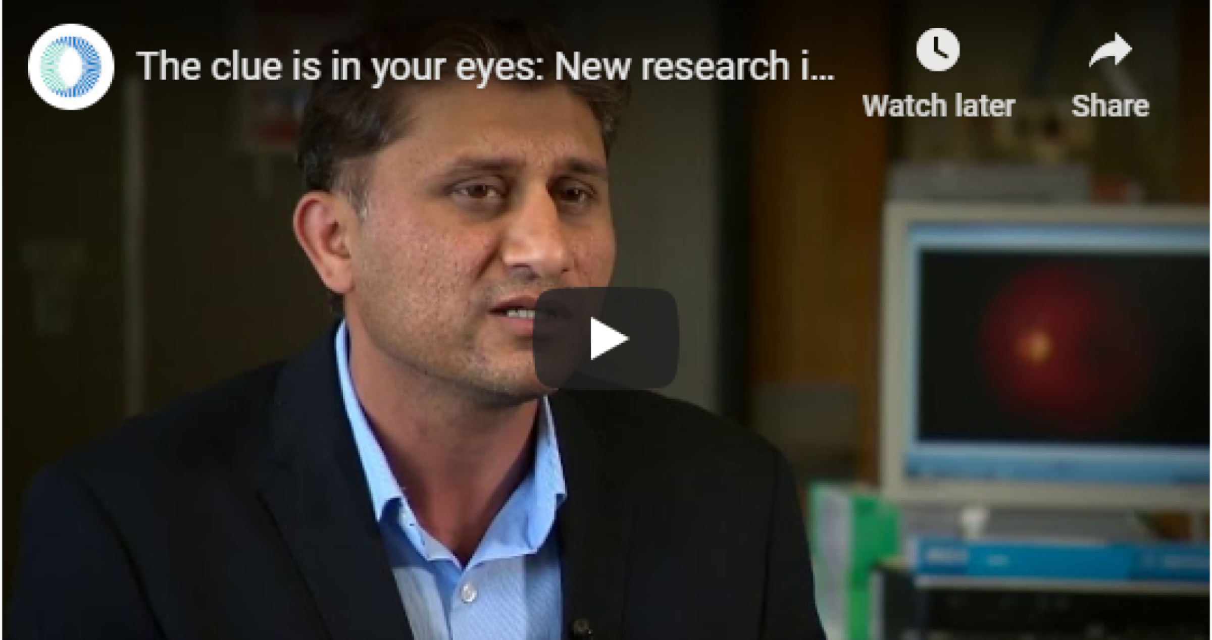 Screenshot of doctor talking about Alzheimers and glaucoma