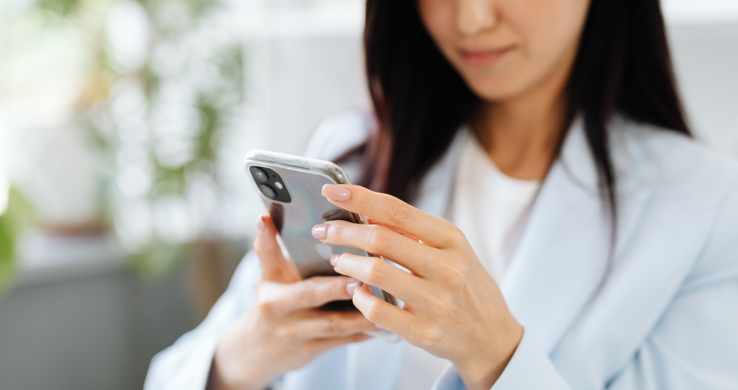 Lady using app
