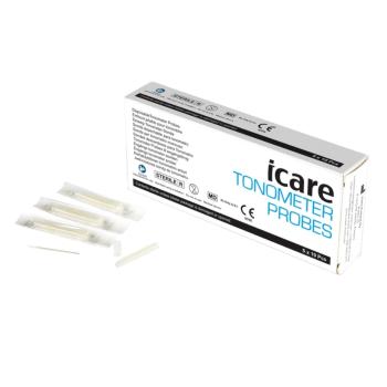 Image of iCare Tonometer Probes box and probes displayed in front